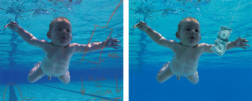 Left: The Marked Up Photo. Right: The Final Composite Image.