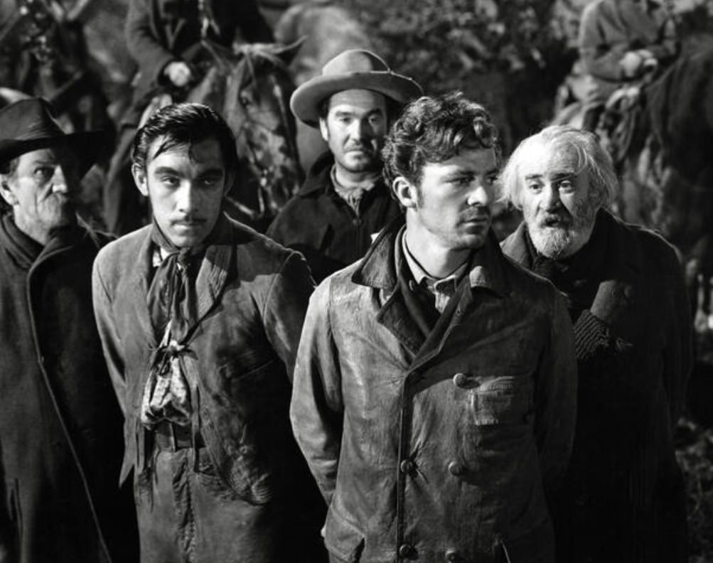 Anthony Quinn, Dana Andrews, And Hank Bell In The Ox-Bow Incident (1942)