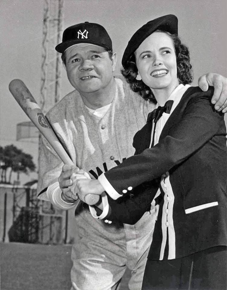Babe Ruth And Teresa Wright In ‘The Pride Of The Yankees’, 1942