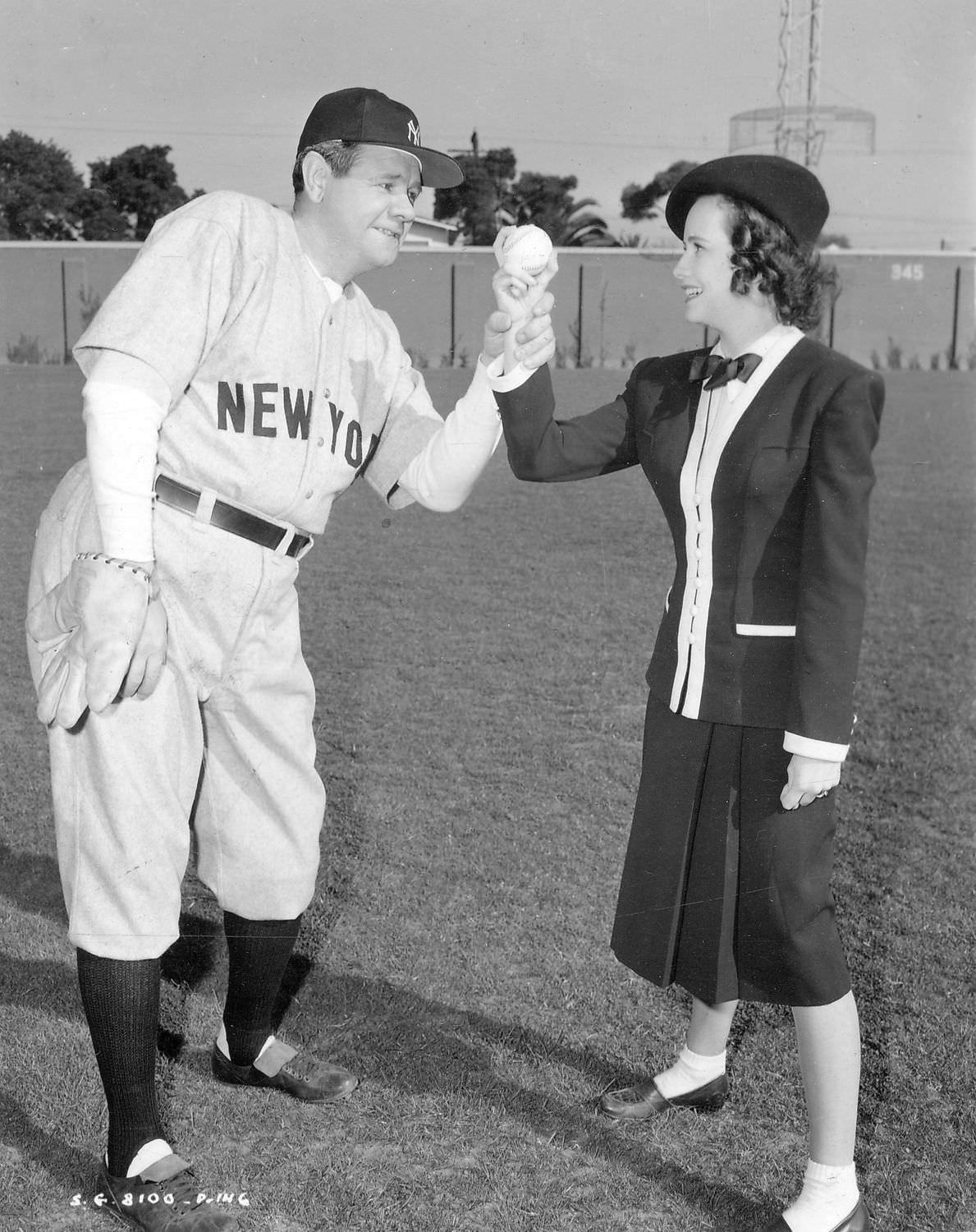 Babe Ruth And Teresa Wright In ‘The Pride Of The Yankees’, 1942