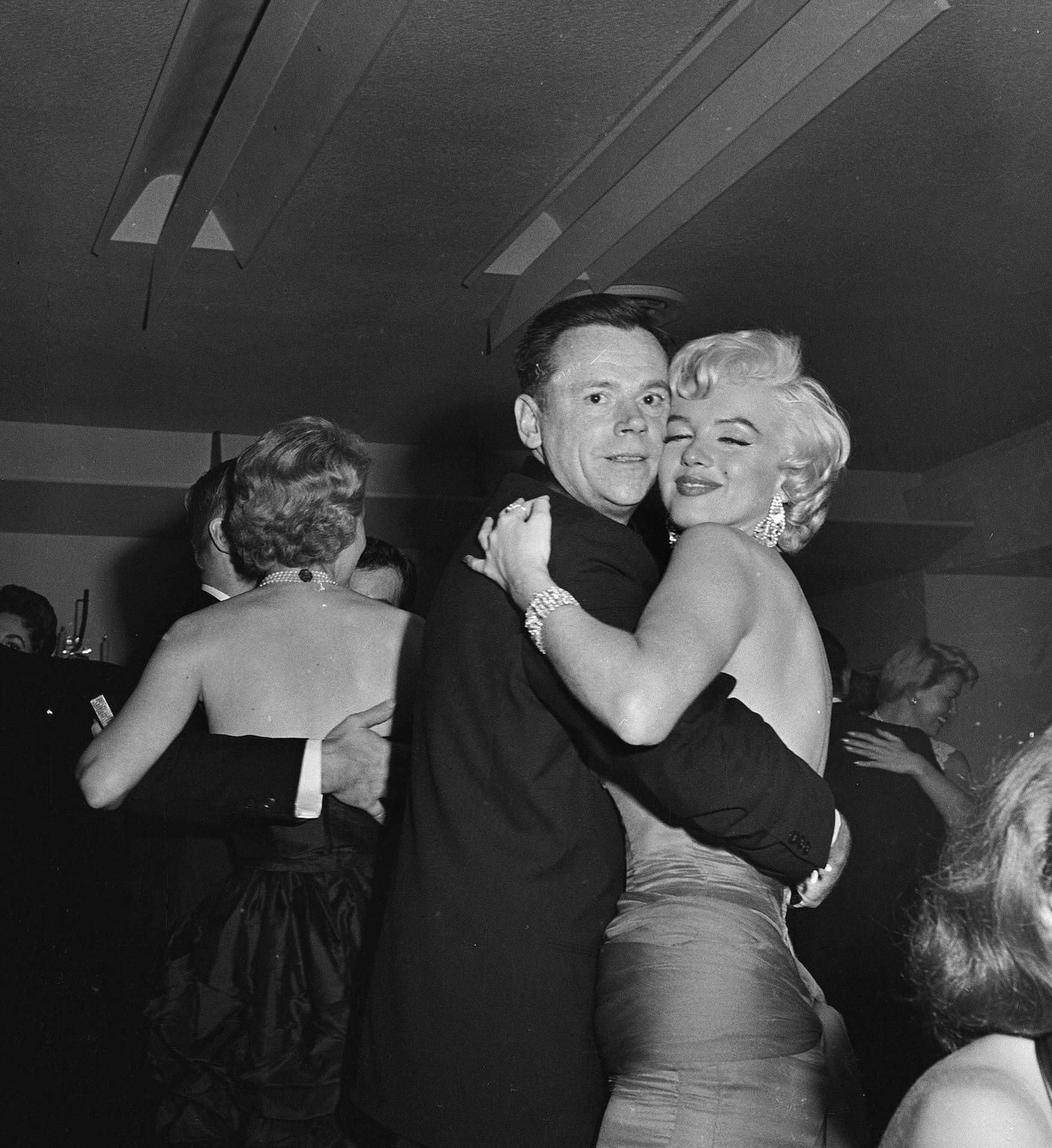 Marilyn Monroe Dances With Co-Star Tom Ewell At The Wrap Party For The Filming Of &Amp;Quot;The Seven Year Itch&Amp;Quot; At Romanoff'S Restaurant In 1954