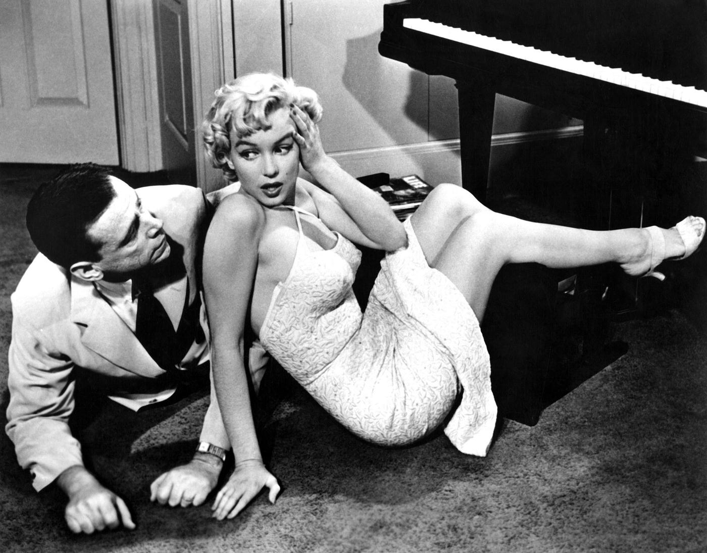Marilyn Monroe With Co-Star Tom Ewell In 1954 During The Filming Of &Amp;Quot;The Seven Year Itch&Amp;Quot; In Los Angeles