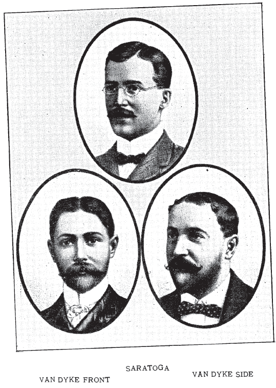 Van Dyke And Saratoga Hairstyles For Men, From Bridgeford’s Revised Barber And Toilet Instructor Manual, 1904.