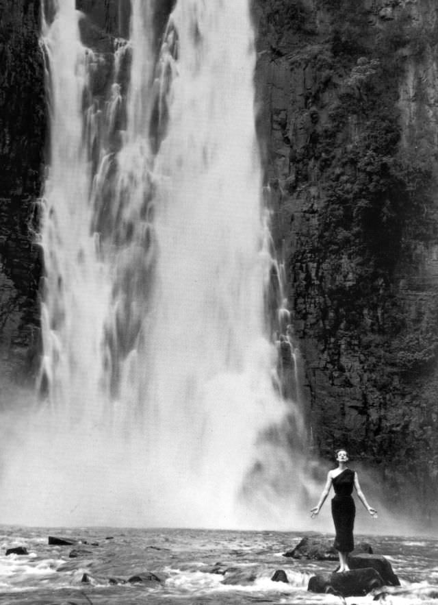 Wenda Parkinson At The Howick Falls, Howick, South Africa, Vogue, May 1951