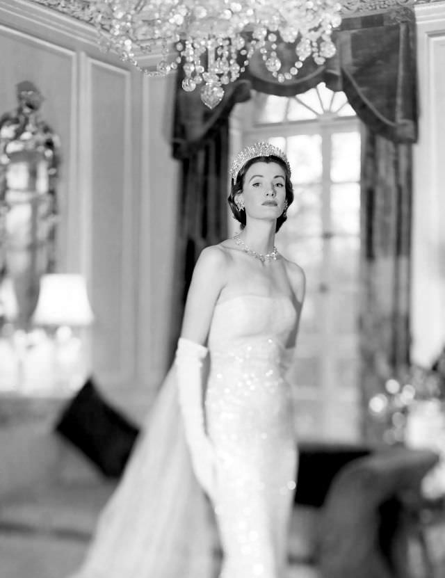 Wenda Parkinson In Gown Fit For A Queen By Norman Hartnell, 1951