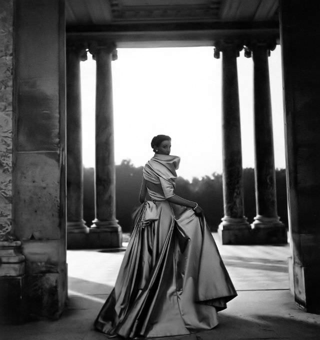 Wenda Parkinson Wearing Gown By Christian Dior, Versailles, August 17, 1948