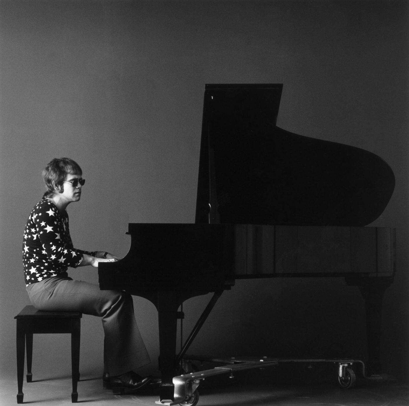 Elton John In Bell Bottoms Playing A Black Grand Piano, 7Th November 1970