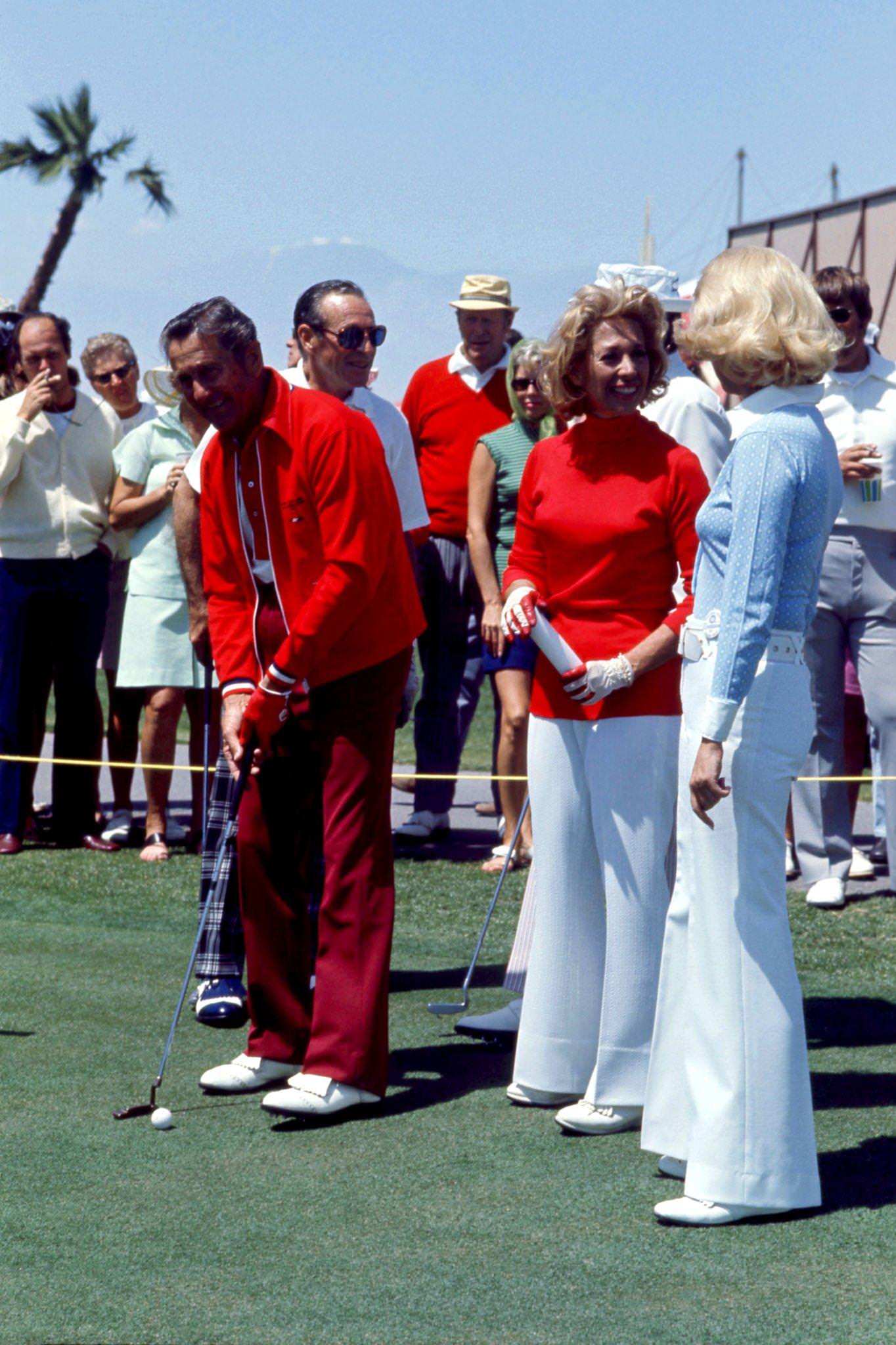 Lawrence Welk, Frank Sinatra, Dinah Shore, And Barbara Sinatra At The 1972 Dinah Shore Colgate Winner'S Circle, Rancho Mirage, California