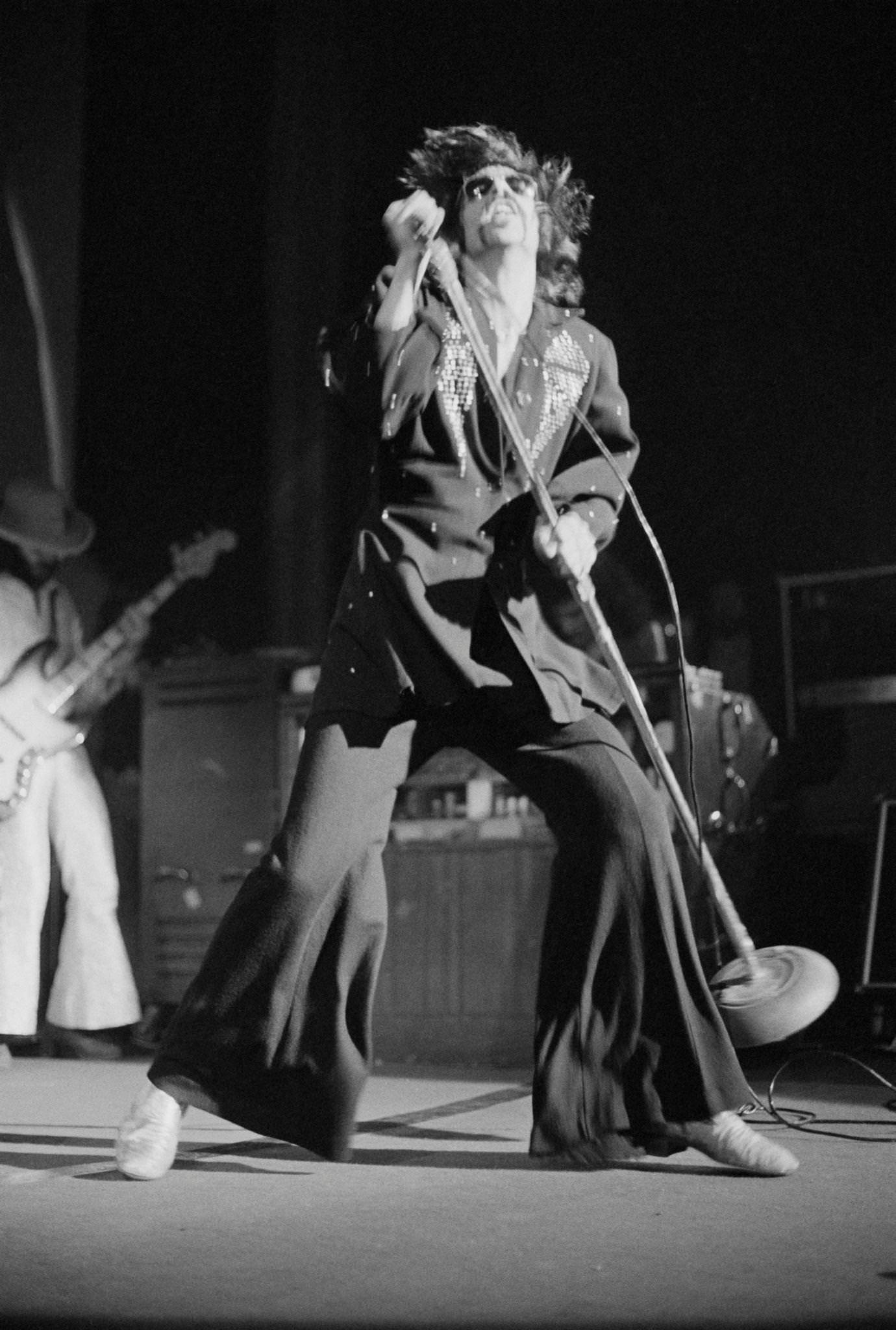 Peter Wolf From The J. Geils Band Performing Live On Stage At The Lyceum In London, Wearing Bell-Bottoms, 1972