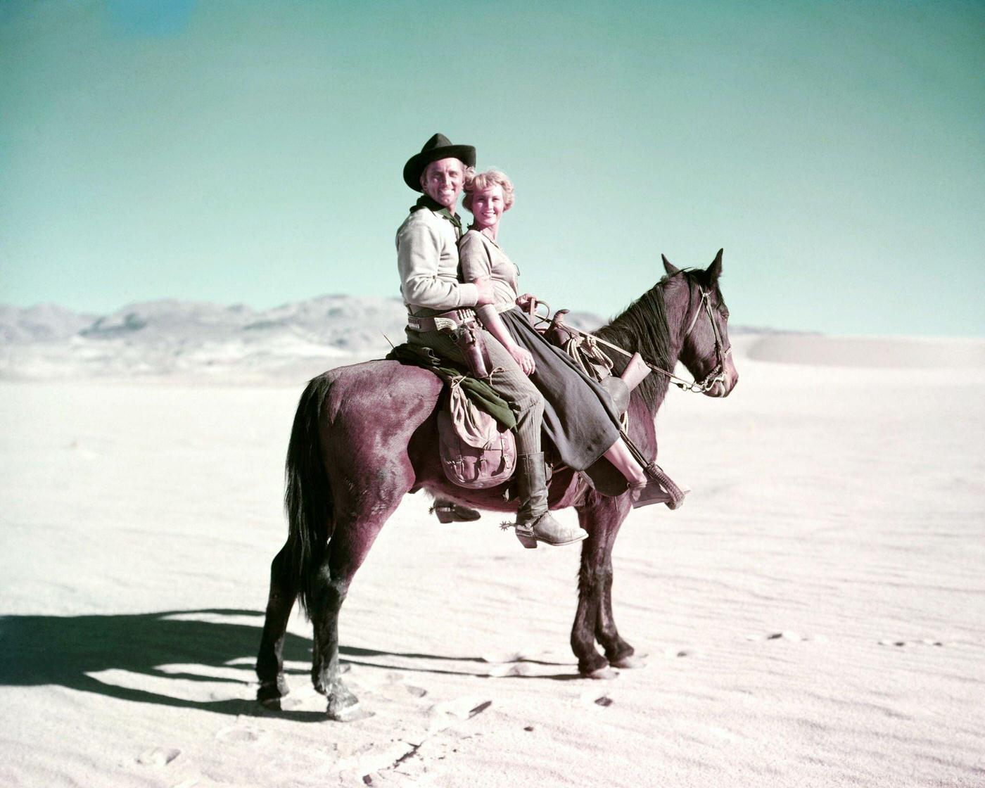 Kirk Douglas And Dorothy Malone In 'The Last Sunset', 1961.