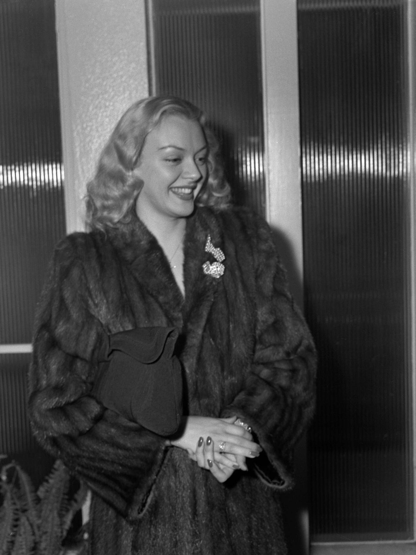 Leslie Brooks Arrives At An Event In Los Angeles, California, Circa 1940