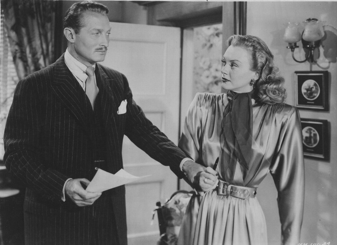 Leslie Brooks And John Holland In A Scene From &Amp;Quot;Blonde Ice&Amp;Quot;, 1948