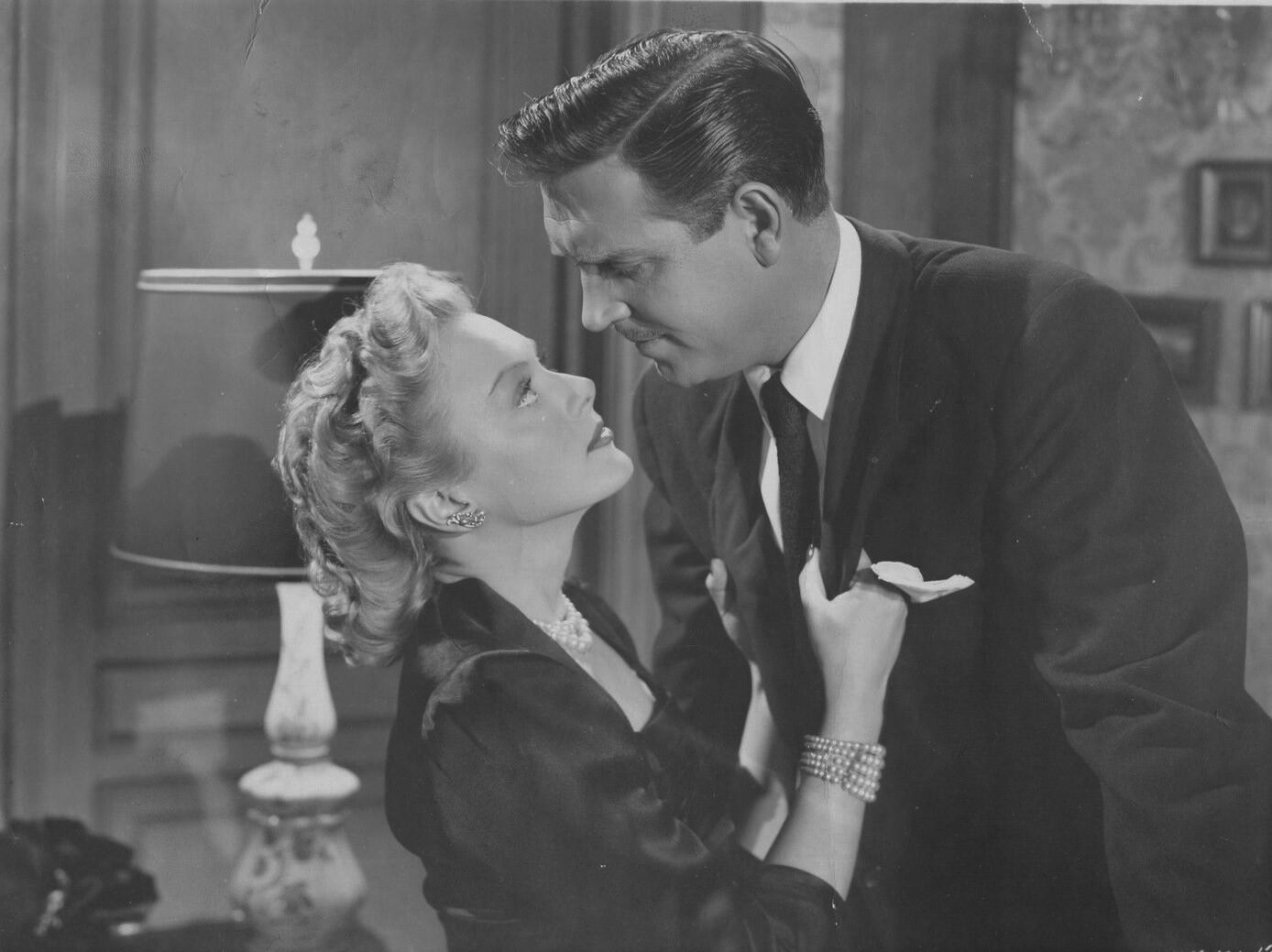 Leslie Brooks And Robert Paige In A Publicity Shot For &Amp;Quot;Blonde Ice&Amp;Quot;, 1948