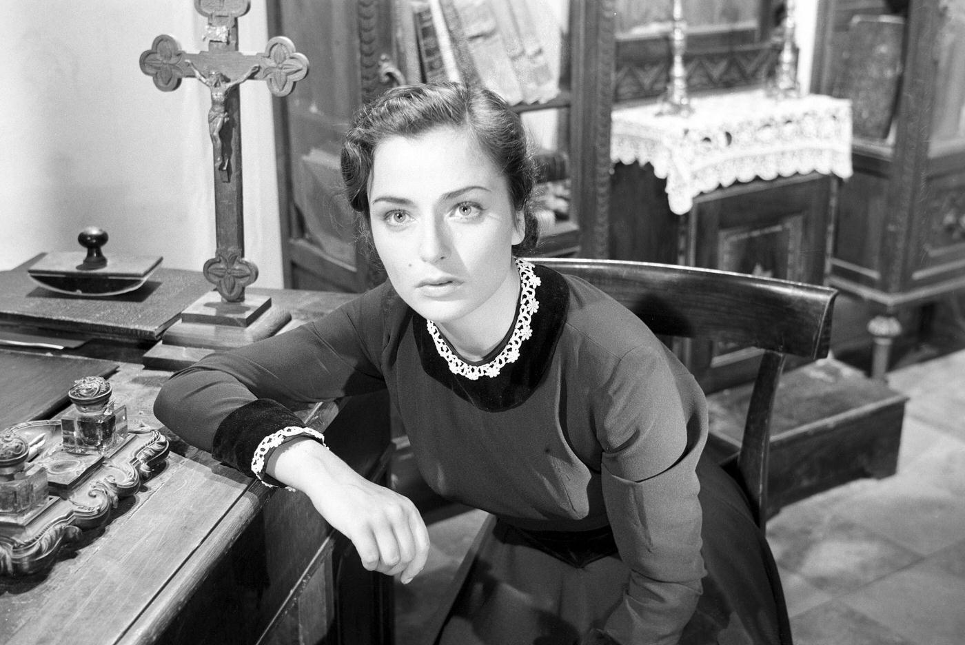 Marina Berti Acting On The Set Of Carne Inquieta, Italy, 1952.
