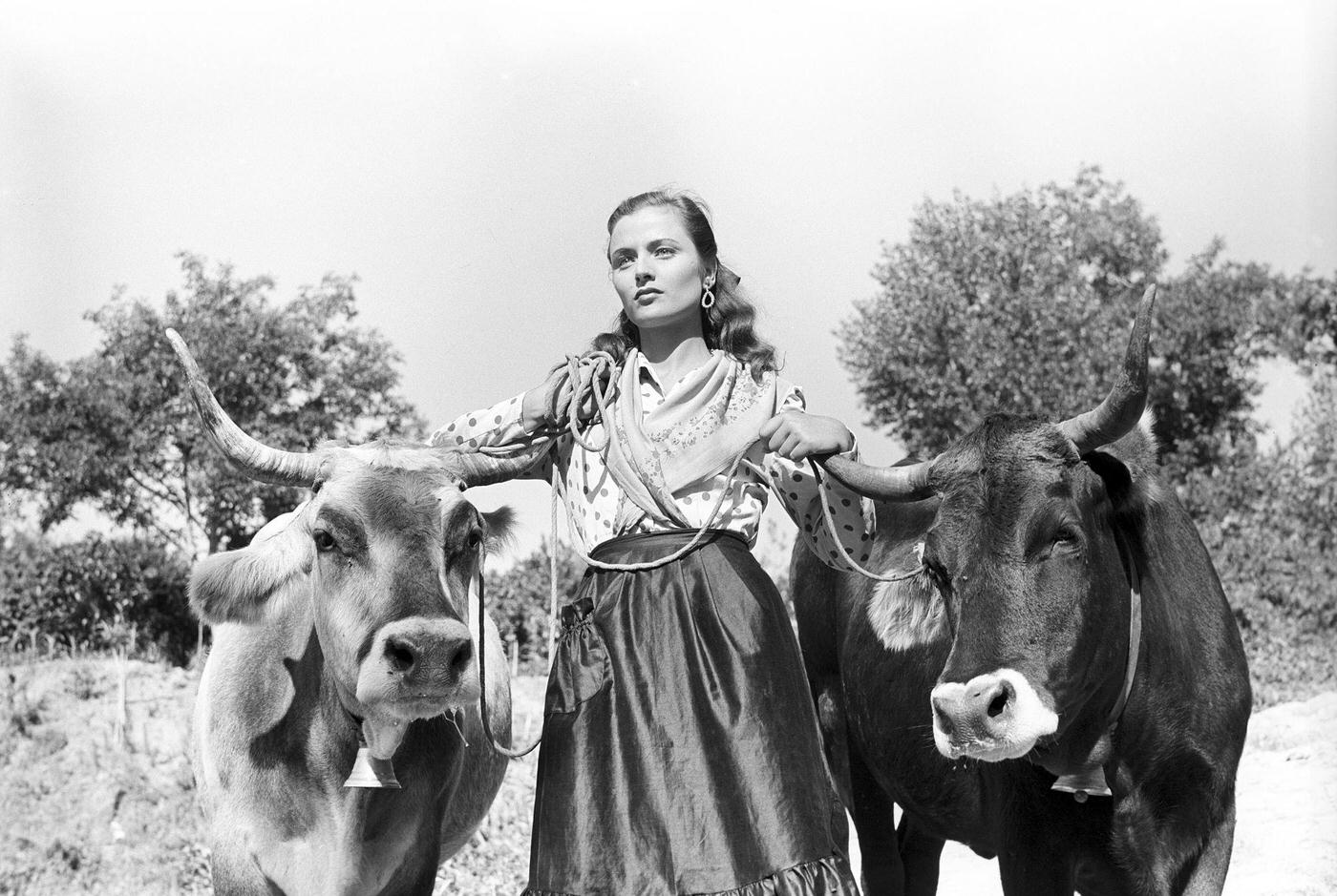 Marina Berti Acting On The Set Of Carne Inquieta, Italy, 1952.