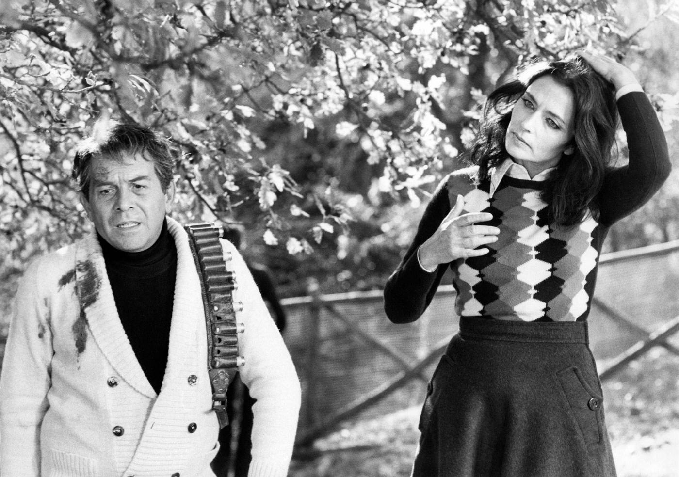 Marina Berti And Enrico Maria Salerno Acting In 'Last Stop On The Night Train', Rome, 1975.