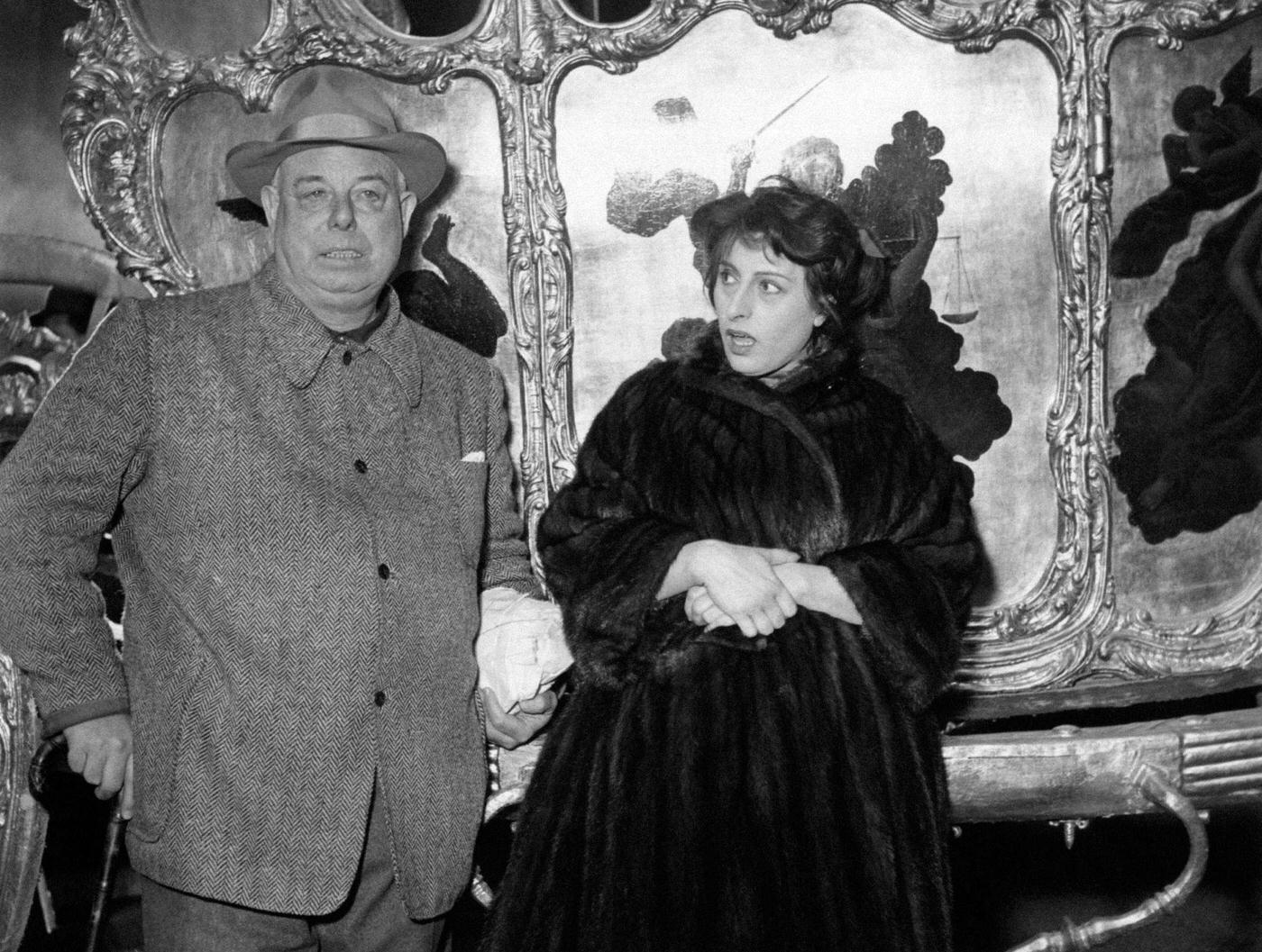 Jean Renoir And Anna Magnani On The Set Of The Golden Coach In Rome, 1952