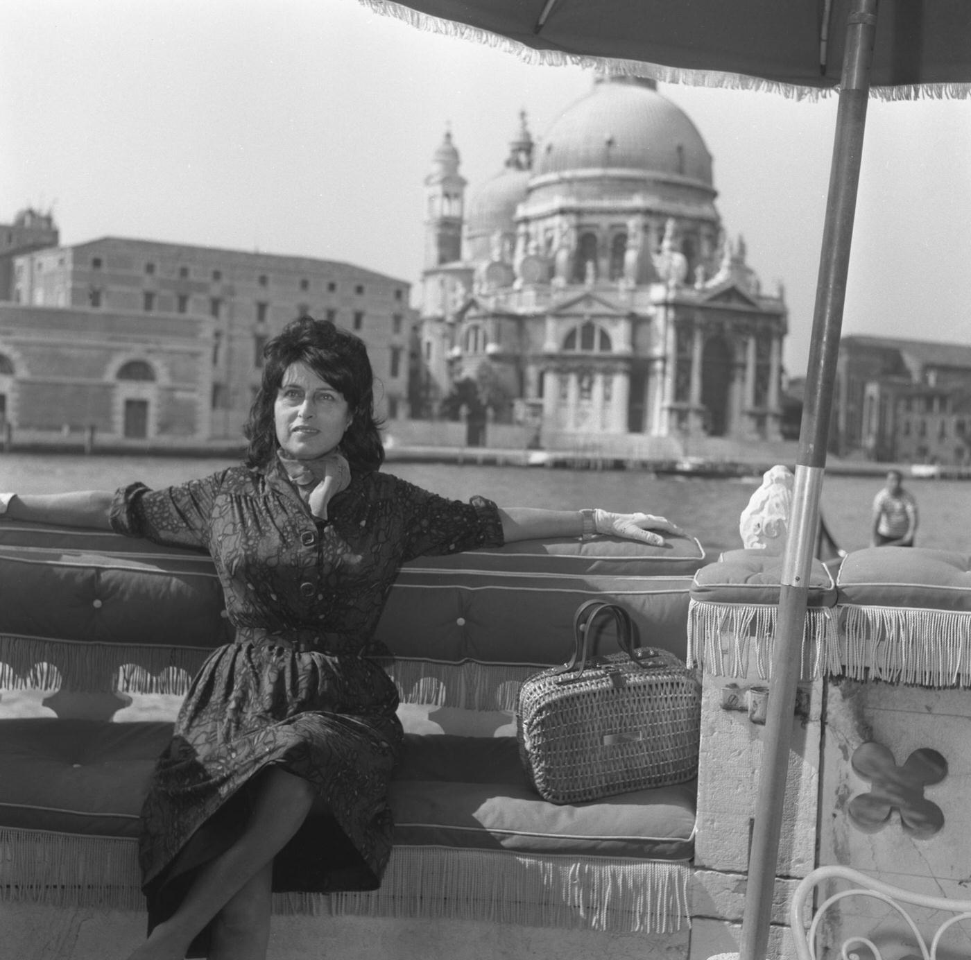 Anna Magnani Sitting By The Canal In Venice, 1950
