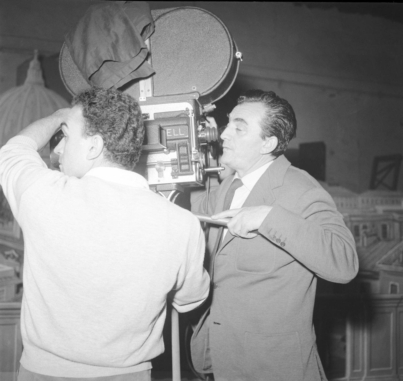 Italian Director Luchino Visconti At The Camera On The Set Of The Film In Five Segments Of Life And Love.