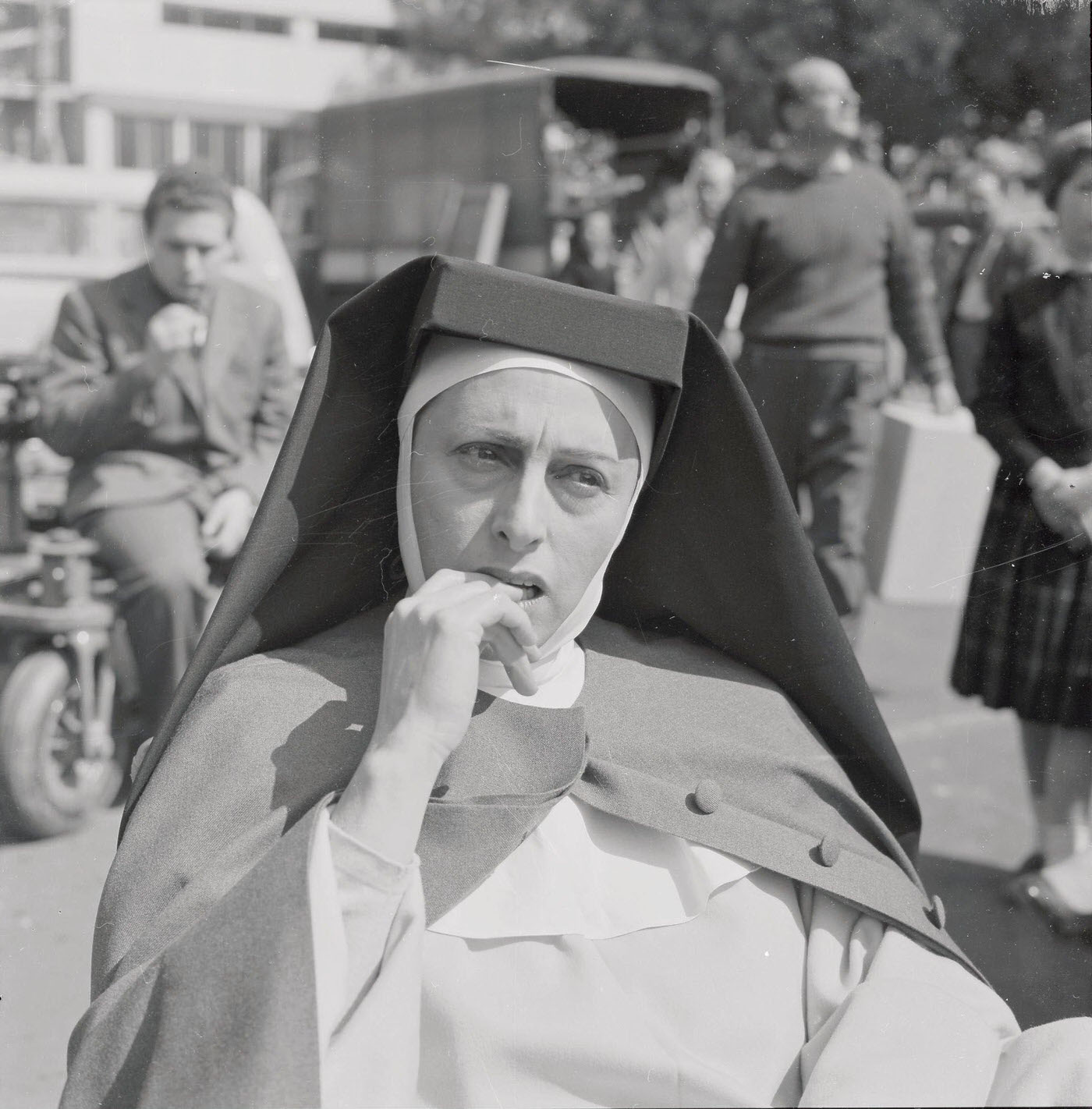 Anna Magnani, Fresh Off Her Best Actress Win At The Academy Awards For &Amp;Quot;The Rose Tattoo&Amp;Quot;, Wears A Nun'S Habit In A Scene From The Italian Movie &Amp;Quot;Angels Do Not Fly&Amp;Quot;, 1956