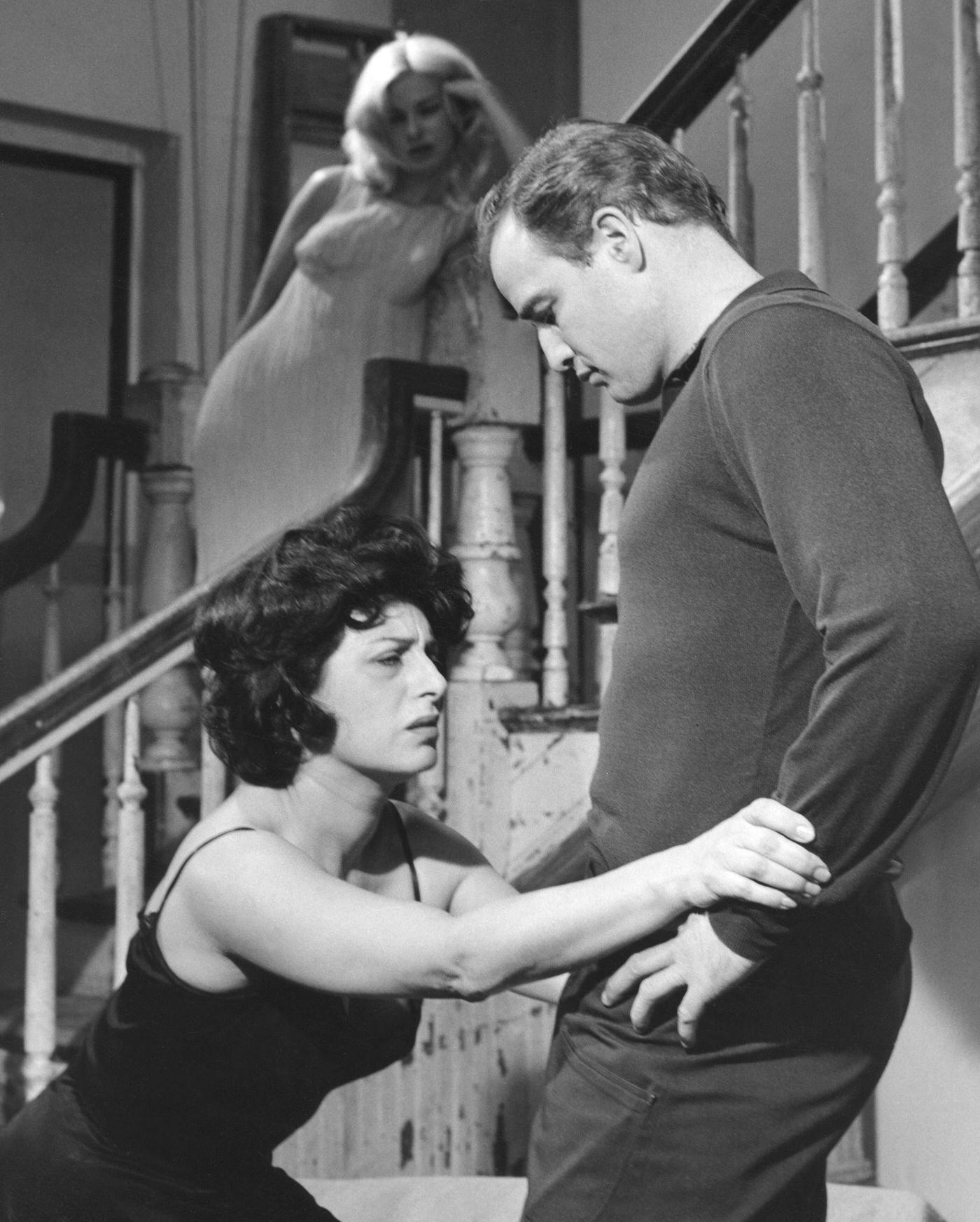 Anna Magnani And American Actors Marlon Brando And Joanne Woodward On The Set Of &Amp;Quot;The Fugitive Kind&Amp;Quot;, Written By Tennessee Williams And Directed By Sidney Lumet, 1960
