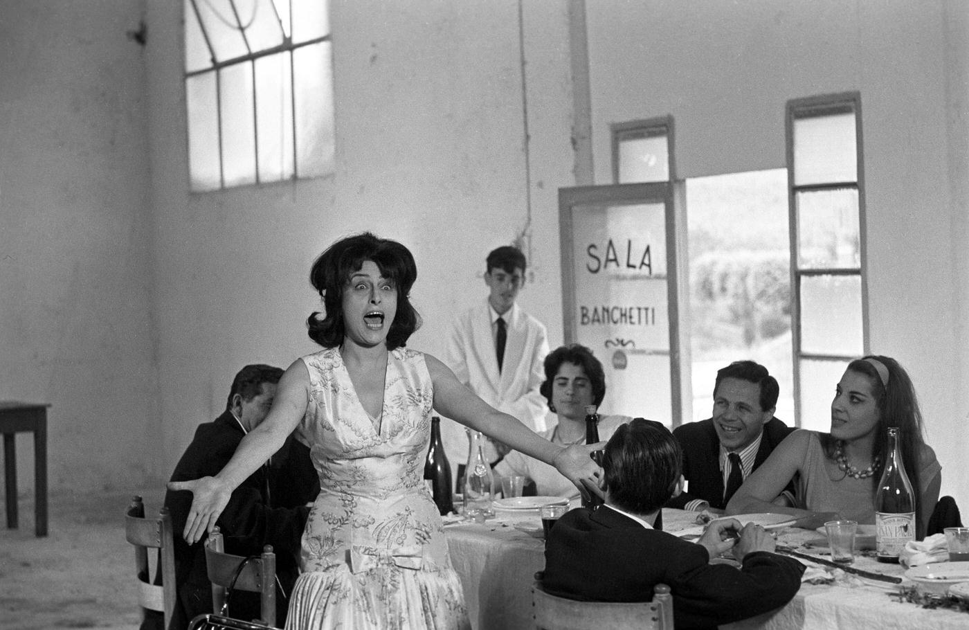 Anna Magnani Singing At A Wedding Lunch In The Film Mamma Roma, 1962