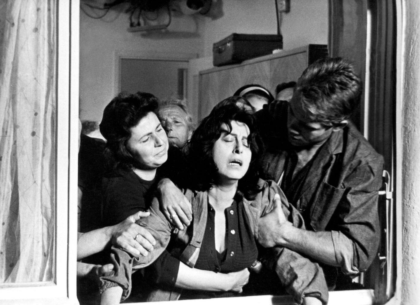 Anna Magnani And Ettore Garofolo On The Set Of The Film Mamma Roma, Directed By Pier Paolo Pasolini, 1962