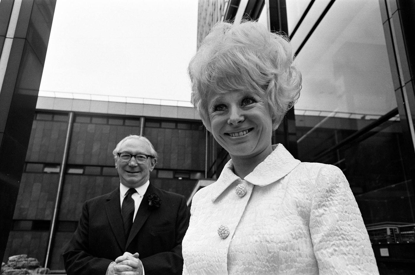 Barbara Windsor Visits The Birmingham Evening Mail Office, 1968.