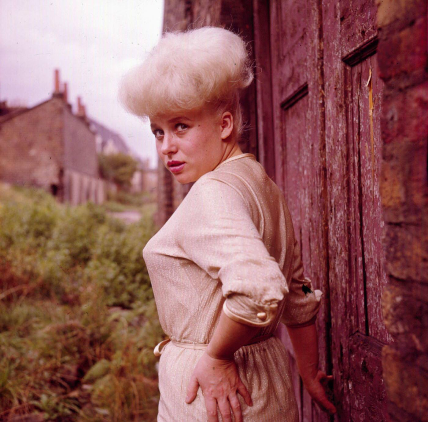 Barbara Windsor Beside A Derelict Building In London, 1964.