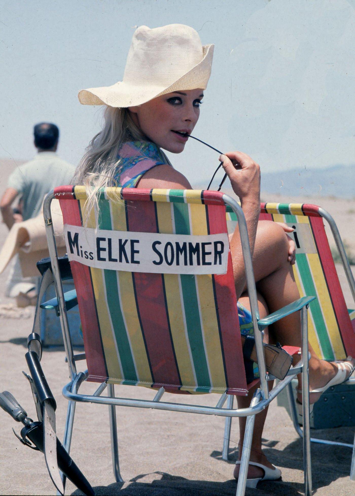 Elke Sommer Takes A Break From Filming &Amp;Quot;Las Vegas, 500 Millones&Amp;Quot; 1968.