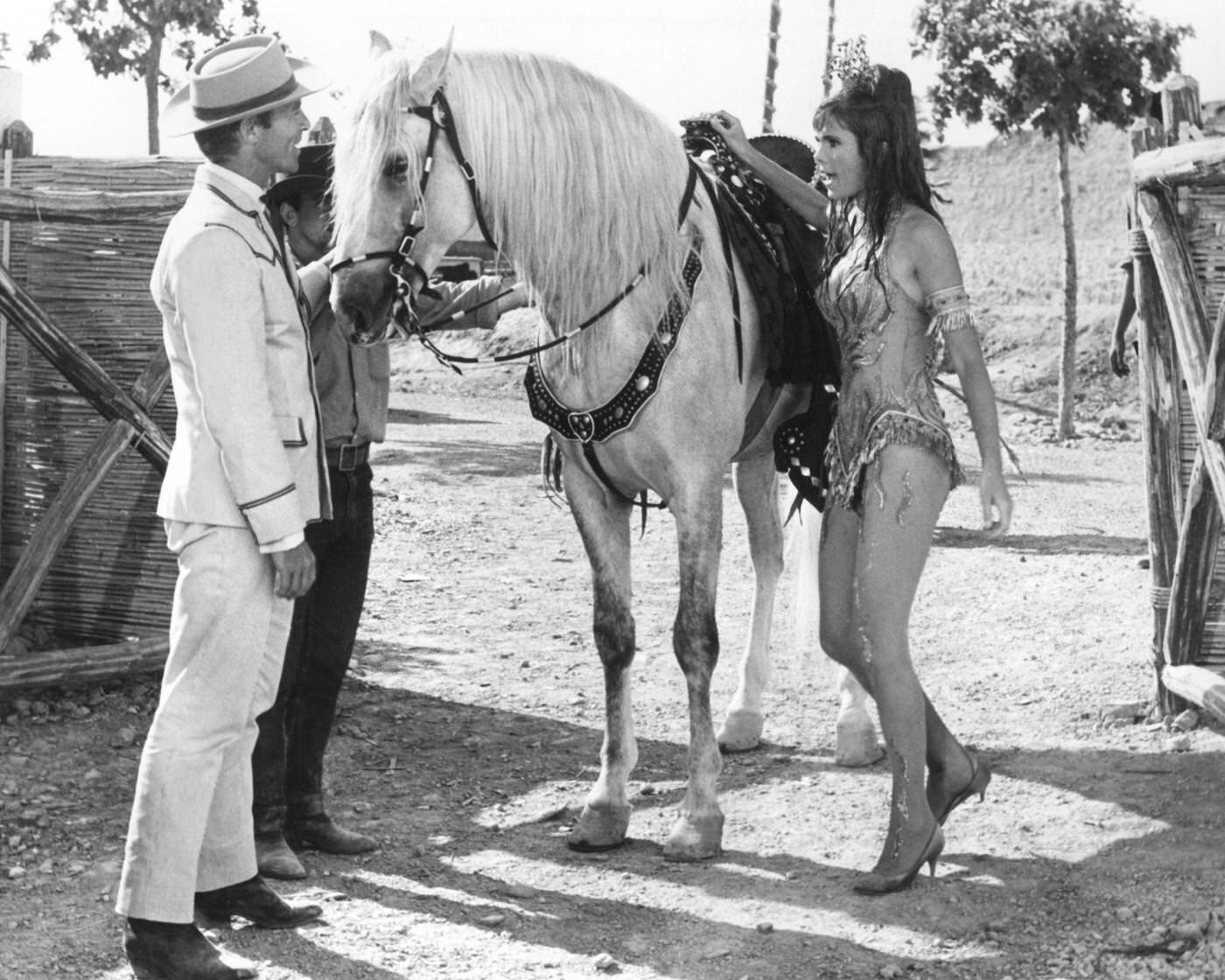 Gila Golan As Tj And James Franciscus As Tuck Kirby In The Film The Valley Of Gwangi 1969 .