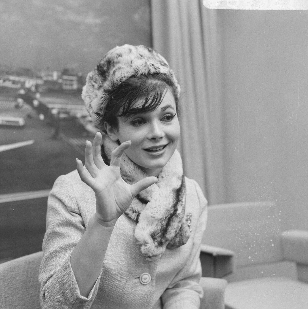 Gila Golan At Schiphol Airport, March 23, 1966.