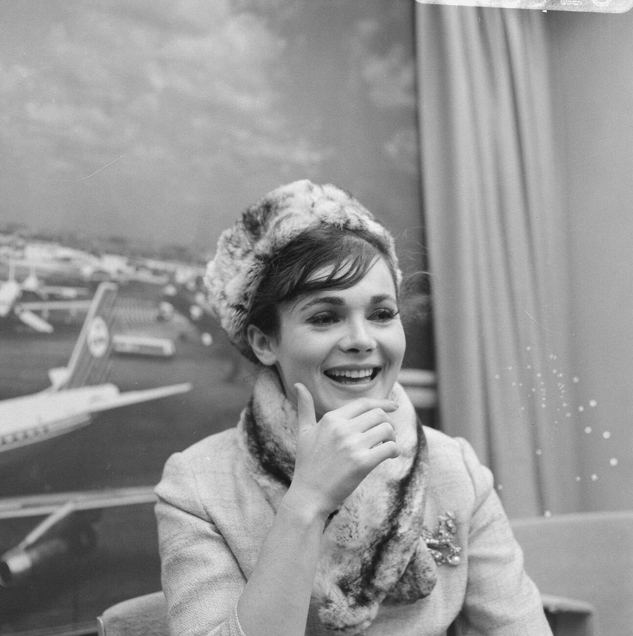 Gila Golan At Schiphol Airport, 1966.