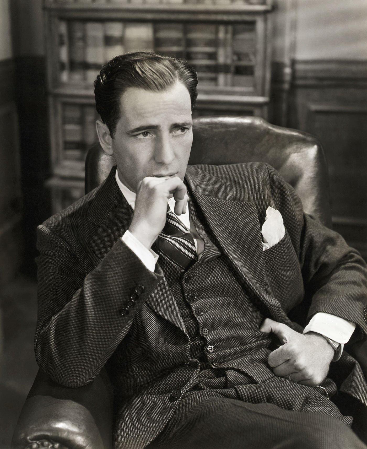 Humphrey Bogart Sitting In A Three-Piece Suit