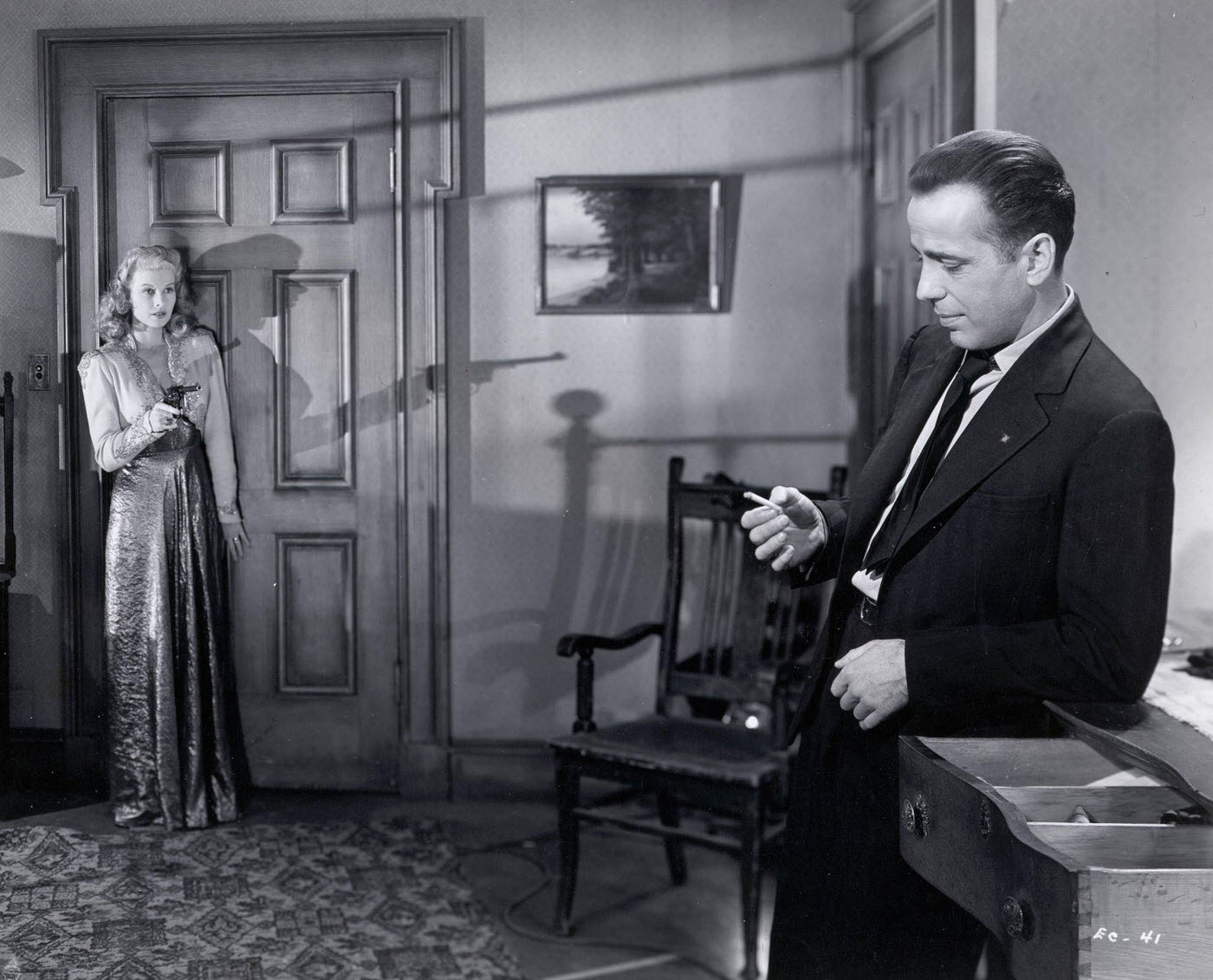 Irene Manning And Humphrey Bogart In 'The Big Shot', 1942
