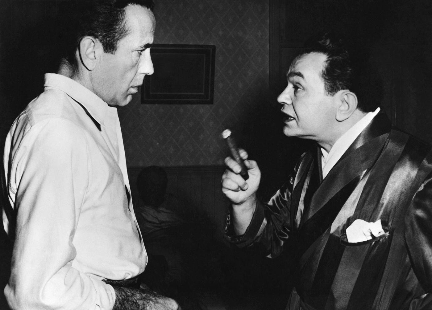 Edward G. Robinson Speaking To Humphrey Bogart With Cigar, Undated Photograph