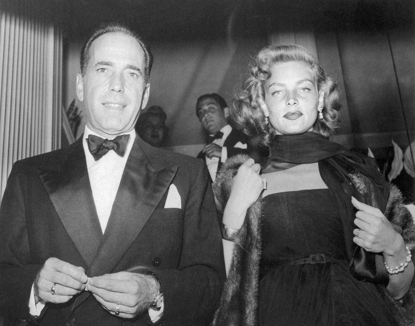 Humphrey Bogart Pictured With His Fourth Wife, Actress Lauren Bacall