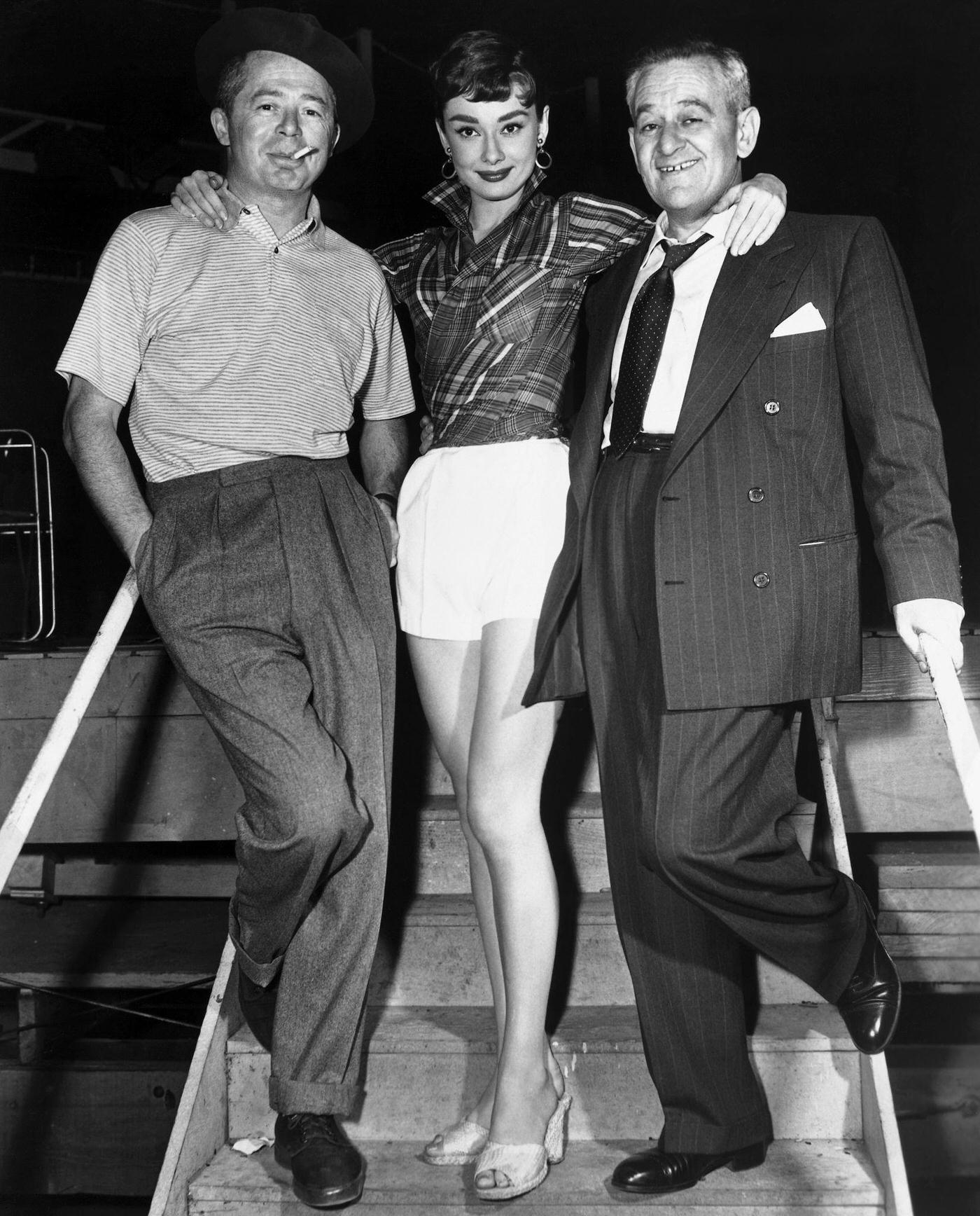 Billy Wilder, Audrey Hepburn And William Wyler In A Photo, Audrey Won An Academy Award As &Amp;Quot;Best Actress&Amp;Quot; For Her Performance In Roman Holiday, Alongside Humphrey Bogart And William Holden