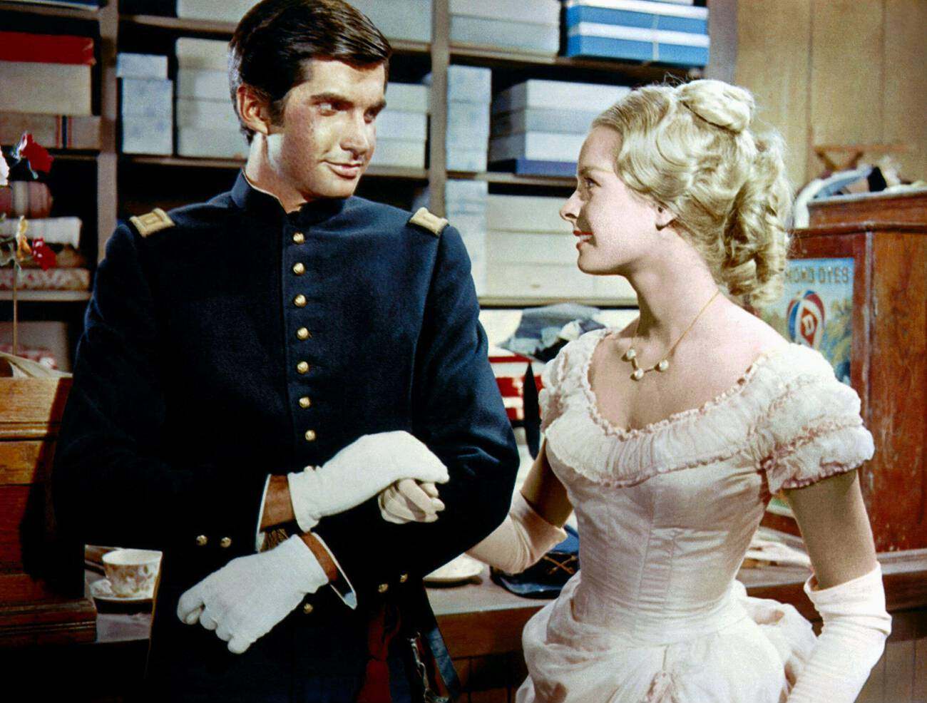 George Hamilton And Luana Patten In 'A Thunder Of Drums', 1961.