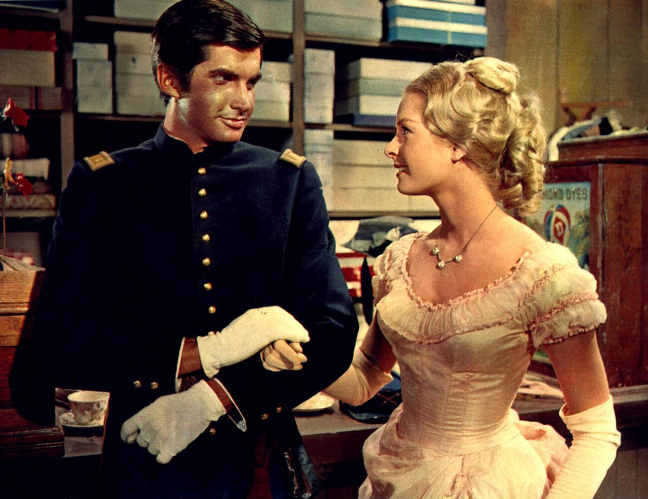 Luana Patten With George Hamilton In 'A Thunder Of Drums', 1961.