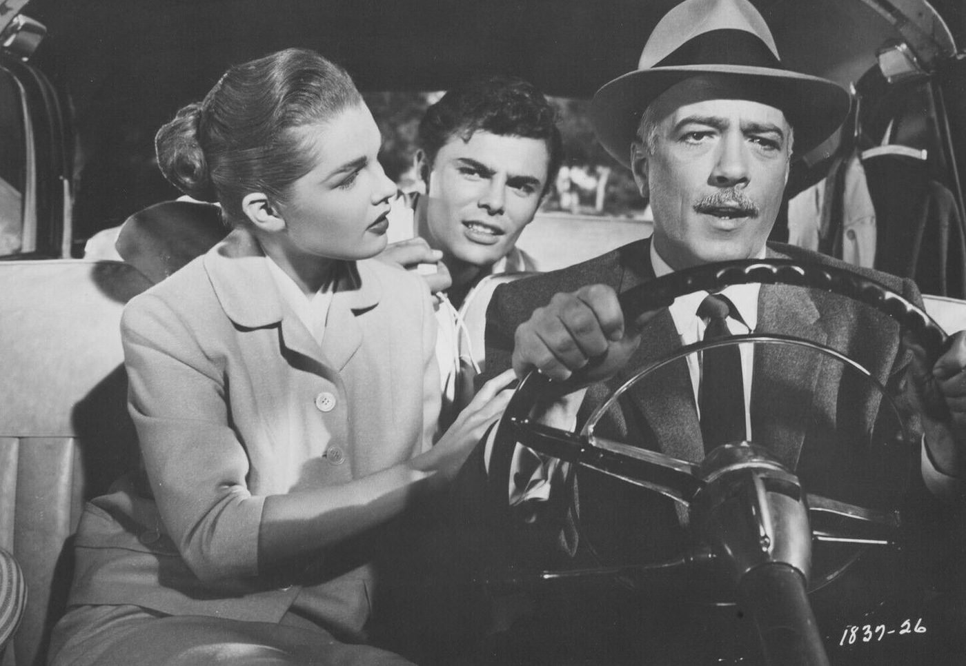 Luana Patten, Edward Platt, And John Saxon In 'Rock, Pretty Baby!', 1956.
