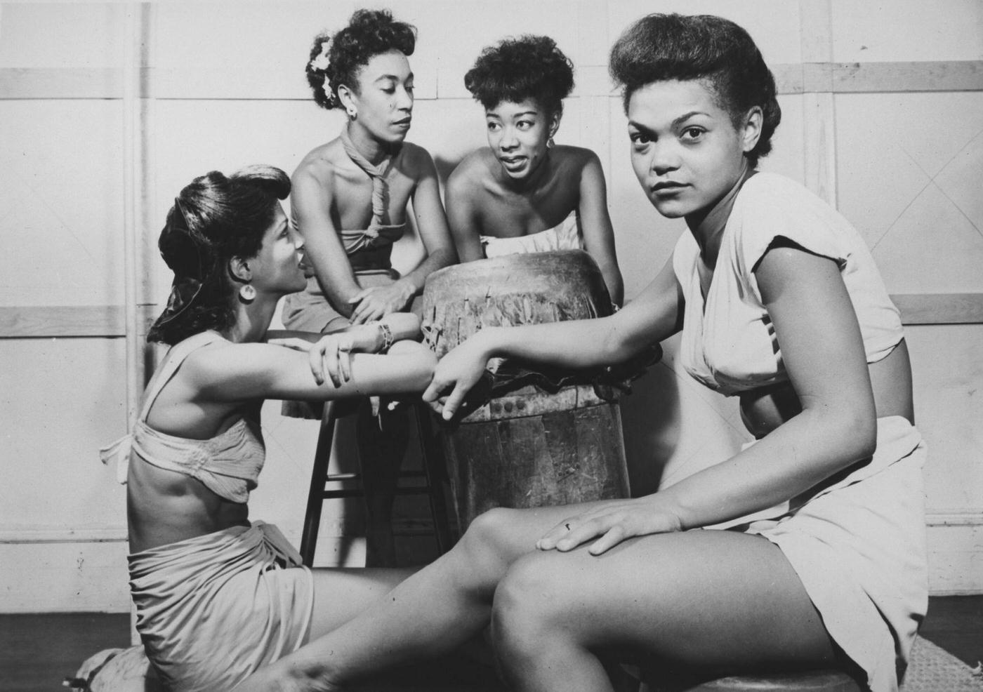 Eartha Kitt With The Katherine Dunham Company, Alongside Lawaune Ingram, Lucille Ellis, And Richardena Jackson, Circa 1945