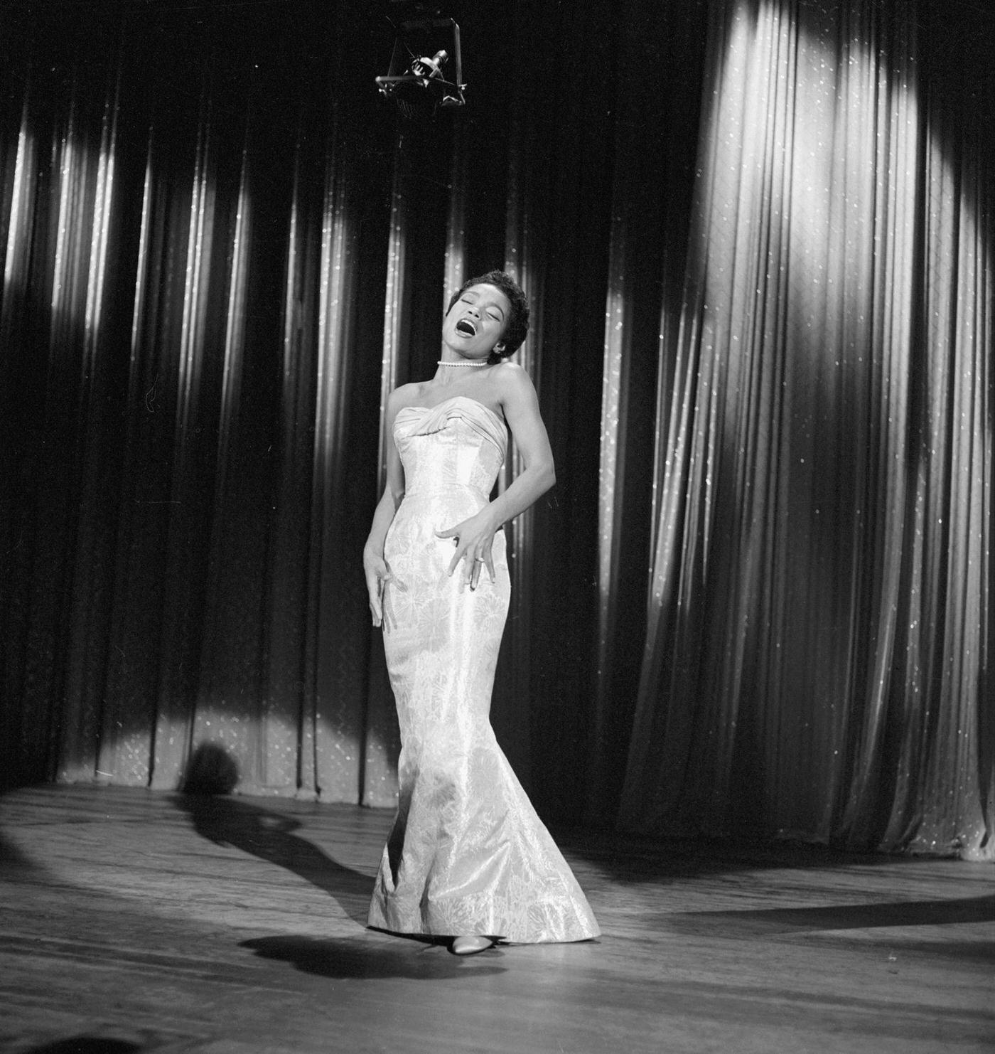 Eartha Kitt Sings On 'The Ed Sullivan Show', 1956.