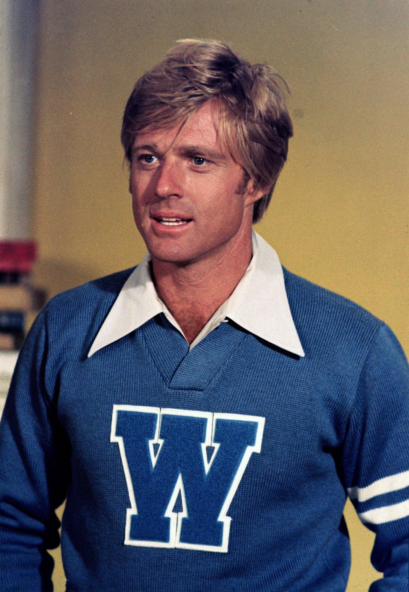 Robert Redford In A Varsity Sweater In The 1960S.