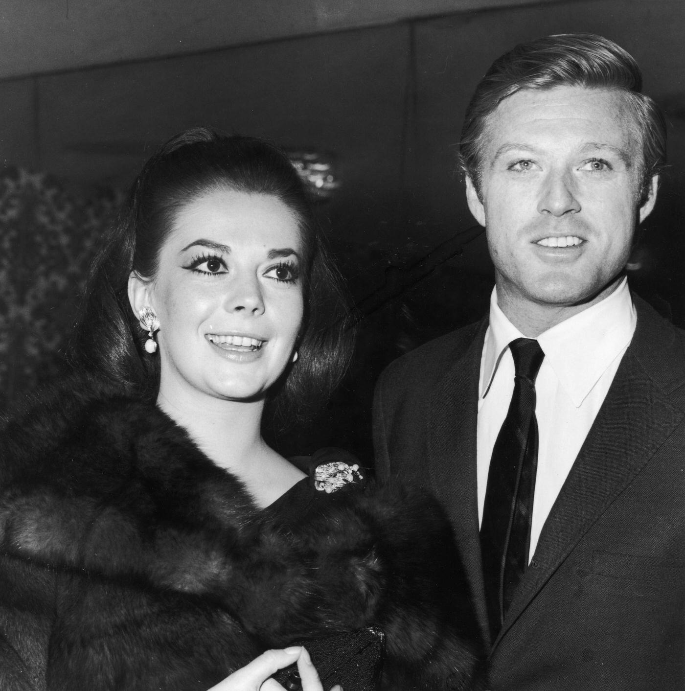 Robert Redford And Natalie Wood At The Golden Globe Nominations, January 1966.