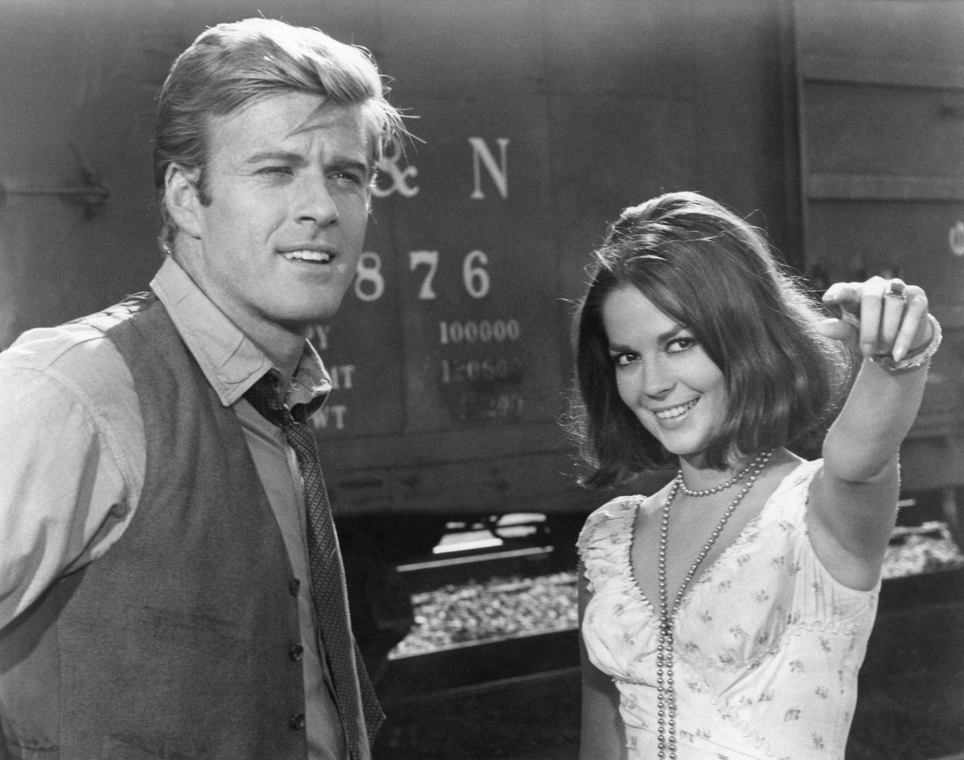 Robert Redford And Natalie Wood On The Set Of 'This Property Is Condemned', Directed By Sydney Pollack, 1966.