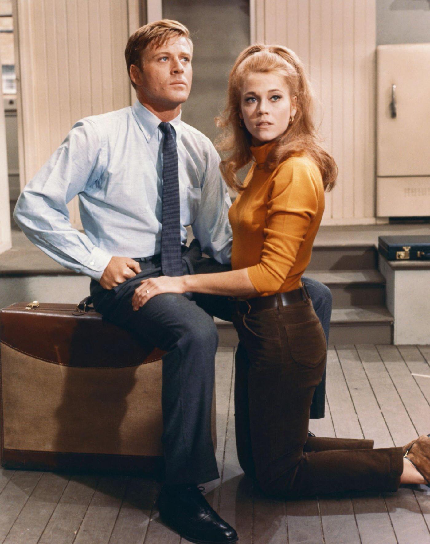 Robert Redford And Jane Fonda On The Set Of 'Barefoot In The Park', Directed By Gene Sachs, 1967.