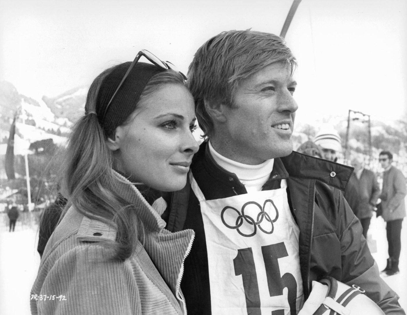 Camilla Sparv And Robert Redford Skiing In A Scene From 'The Downhill Racer', 1969.