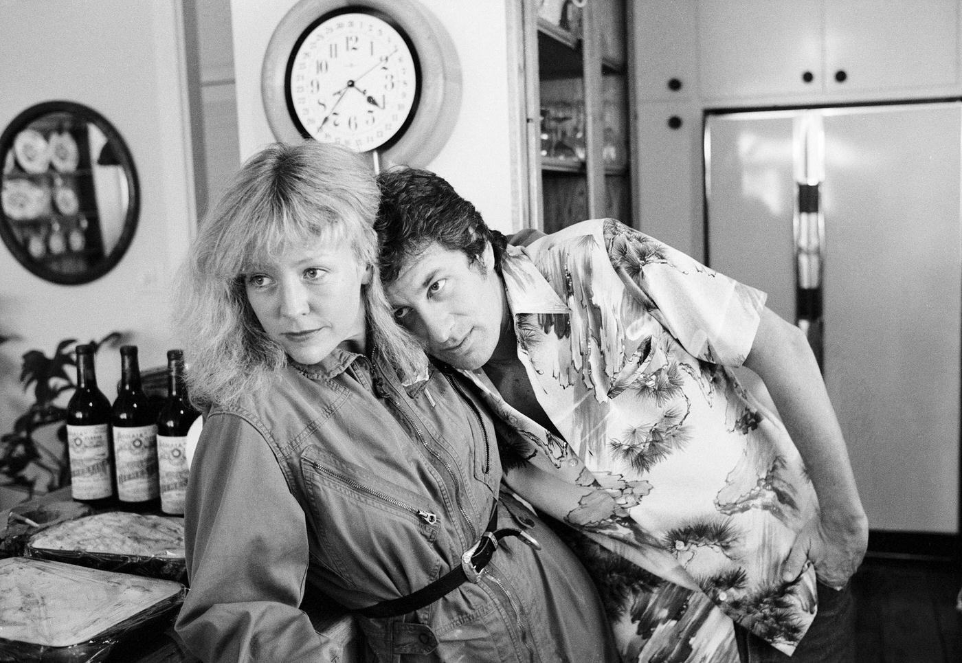 Steven Spielberg With An Unidentified Woman At His Home In Los Angeles, California, 1981.