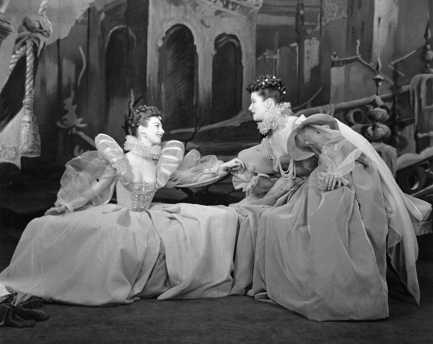 Cloris Leachman And Katharine Hepburn In &Amp;Quot;As You Like It,&Amp;Quot; 1950.